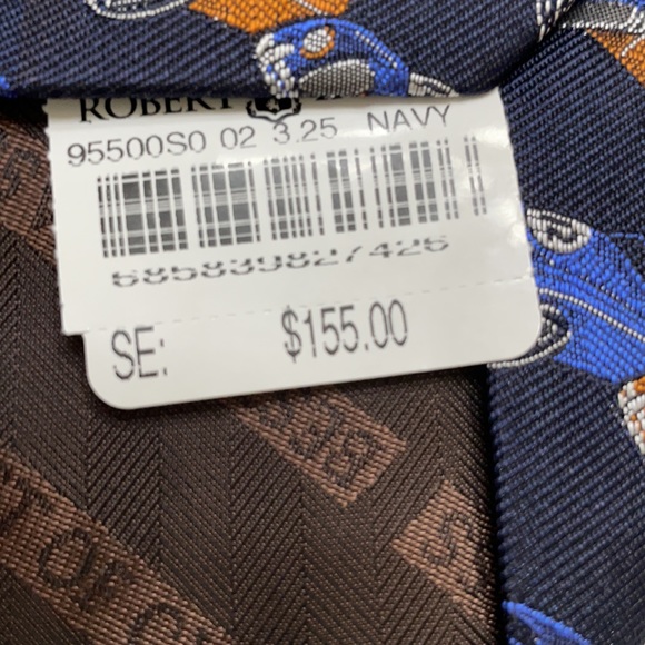 Robert Talbott Best of Class Tie. #12 Vintage Cars on Blue & Copper Navy Tie. - Picture 5 of 5